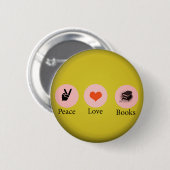 Bücher =peace=Liebe Button (Vorne & Hinten)