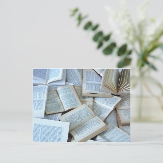 Bücher Postkarte (Stehend Vorderseite)