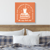 Bücher & Pumpkin Gewürzsaison Leinwanddruck (Insitu (Schlafzimmer))