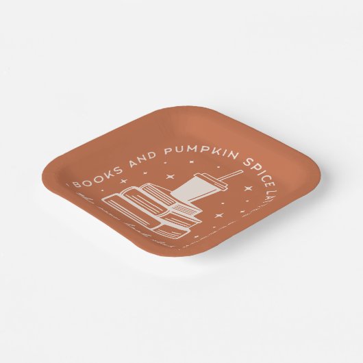 Bücher & Pumpkin Gewürzsaison Pappteller (Gewinkelt)