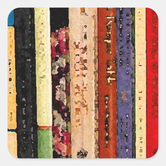 Bücher Quadratischer Aufkleber (Vorderseite)