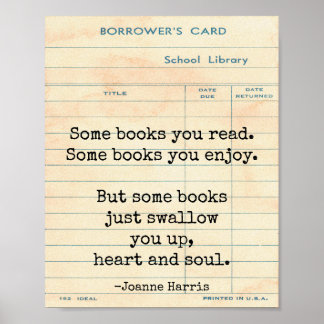 Bücher schlucken Sie hoch Joanne Harris Wall Art Poster