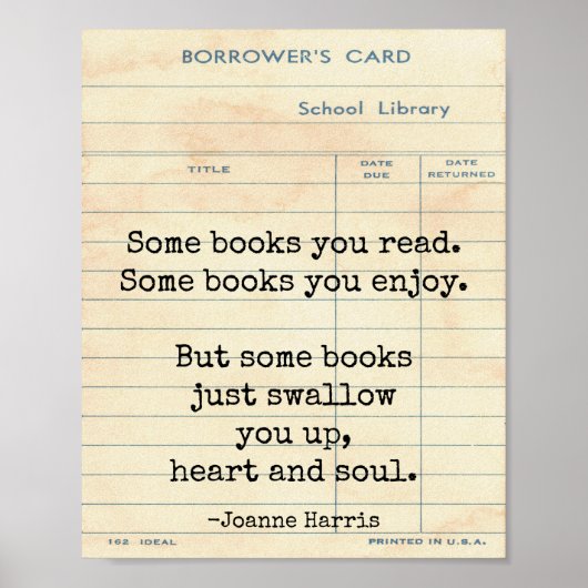 Bücher schlucken Sie hoch Joanne Harris Wall Art Poster (Vorne)