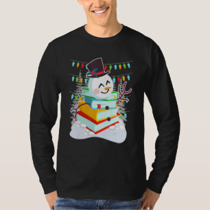 Bücher Schneemann lesen Bücherwurm-Lektor T-Shirt
