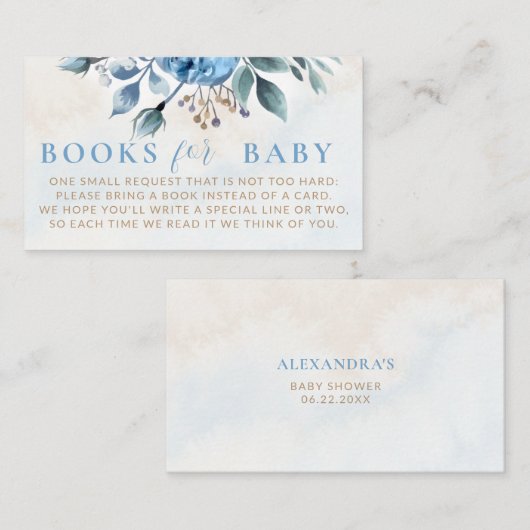 Bücher setzen dufte blaue Rose Blütendusche ein Begleitkarte (Vorne/Hinten)