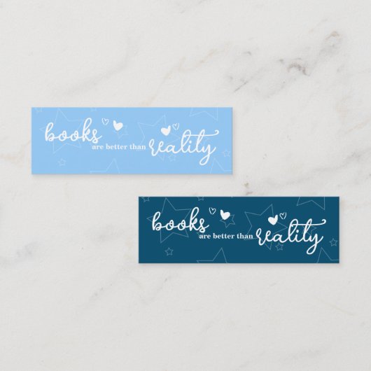 Bücher sind besser als Lesezeichen der Realität Mini Visitenkarte (Vorne/Hinten)