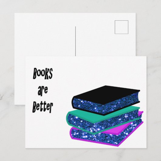 Bücher sind besser postkarte (Vorne/Hinten)