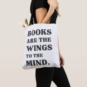 "Bücher sind die Flügel zum Verstand" Pun Tasche