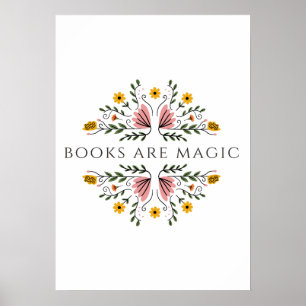 Bücher sind Magie-Aufkleber Poster