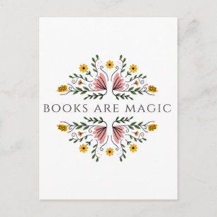 Bücher sind Magie-Aufkleber Postkarte