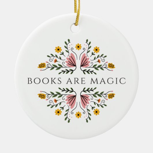 Bücher sind Magie Keramik Ornament (Vorne)