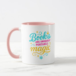 „Bücher sind Magie“ Zitat & Glanz Tasse