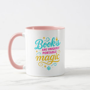 „Bücher sind Magie“ Zitat & Glanz Tasse