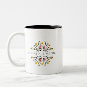 Bücher sind magisch Buchliebhaber Zweifarbige Tasse