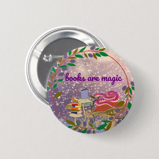 Bücher sind magisch button (Vorne & Hinten)