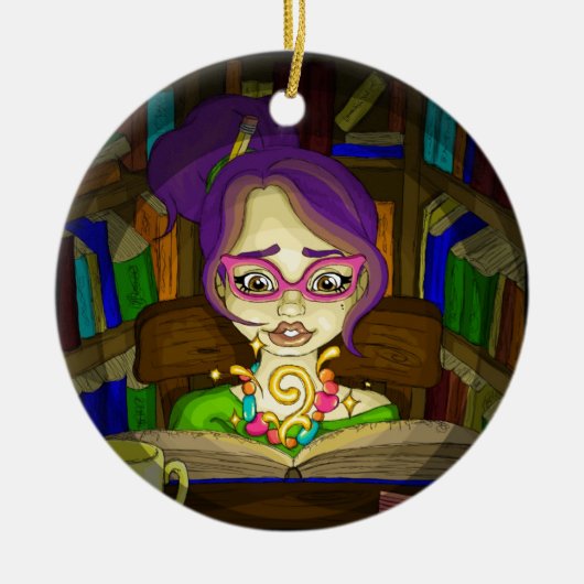 Bücher sind magisch keramik ornament (Vorne)