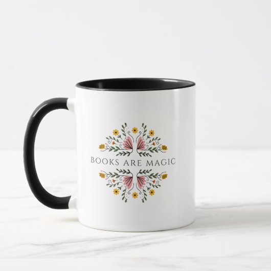 Bücher sind magische Blumen Tasse (Links)