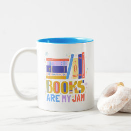 Bücher sind mein Ding Becher – doppelseitig handge Zweifarbige Tasse