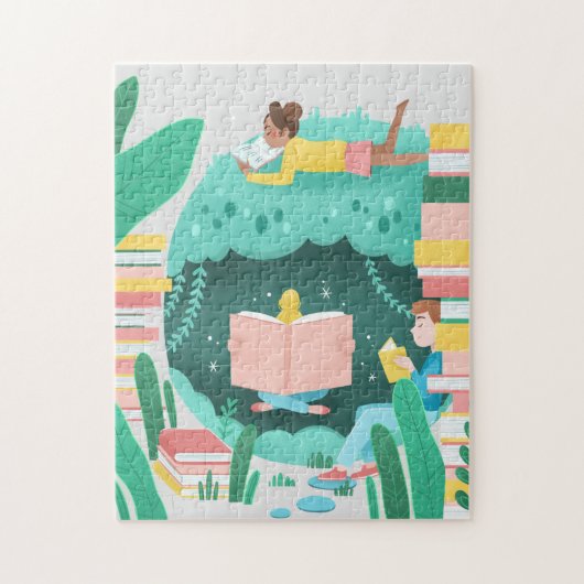 Bücher sind mein glücklicher Ort Puzzle (Vertikal)