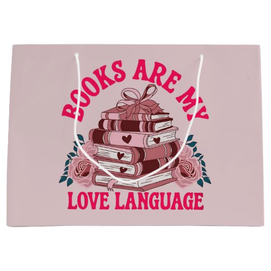 Bücher sind meine Liebe Große Geschenktüte (Vorderseite)