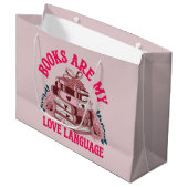 Bücher sind meine Liebe Große Geschenktüte (Vorderseite Schrägansicht)
