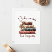 Bücher sind meine Liebe Mitteilungskarte (Vorderseite/Rückseite Beispiel)