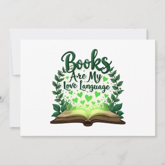 Bücher sind meine Liebe und lesen über Bibliotheka Einladung (Vorderseite)