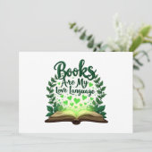 Bücher sind meine Liebe und lesen über Bibliotheka Einladung (Stehend Vorderseite)