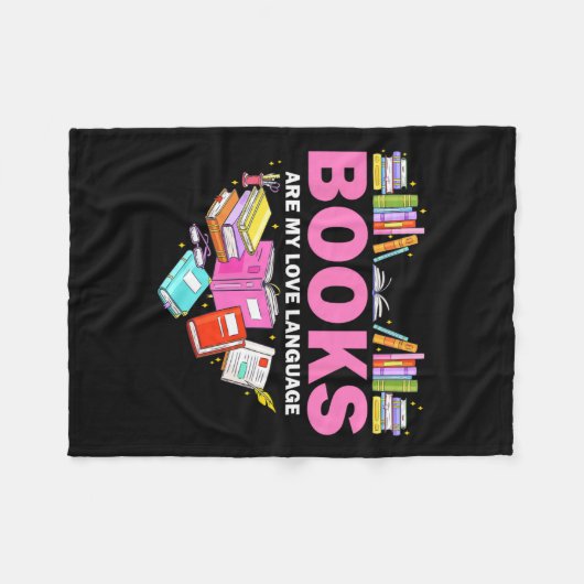 Bücher sind meine Liebe und lesen über Bibliotheka Fleecedecke (Vorderseite (Horizontal))