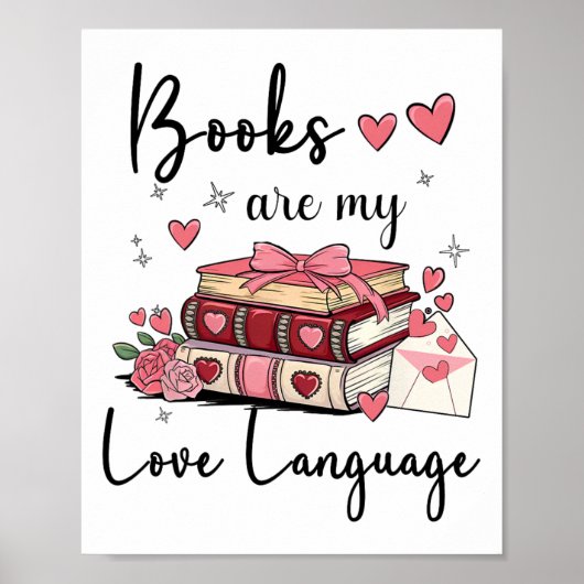 Bücher sind meine Liebe und lesen über Bibliotheka Poster (Vorne)