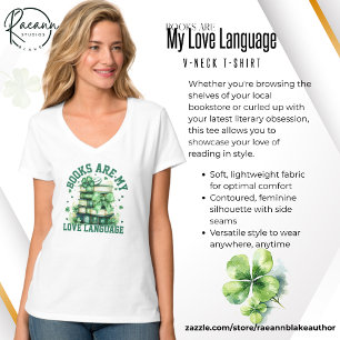 Bücher sind meine Liebessprache Damen-V-Ausschnitt T-Shirt