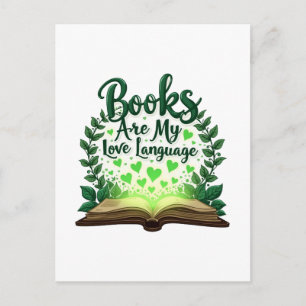 Bücher sind meine Liebessprache Leseliebhaber Bibl Feiertagspostkarte