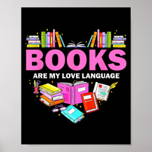 Bücher sind meine Liebessprache Leseliebhaber Bibl Poster