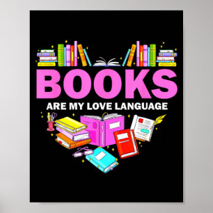Bücher sind meine Liebessprache Leseliebhaber Bibl Poster