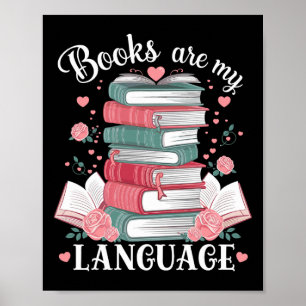 Bücher sind meine Liebessprache Lesender Liebhaber Poster