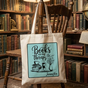 Bücher sind meine Therapie Personalisierter Büch Tragetasche