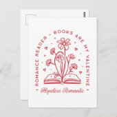 Bücher sind meine valentine hoffnungslose romantis postkarte (Vorne/Hinten)