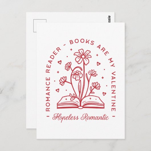 Bücher sind meine valentine hoffnungslose romantis postkarte (Vorne/Hinten)