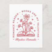 Bücher sind meine valentine hoffnungslose romantis postkarte (Vorderseite)