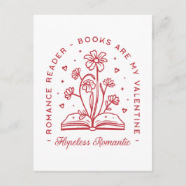 Bücher sind meine valentine hoffnungslose romantis postkarte