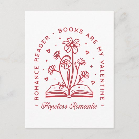 Bücher sind meine valentine hoffnungslose romantis postkarte (Vorderseite)