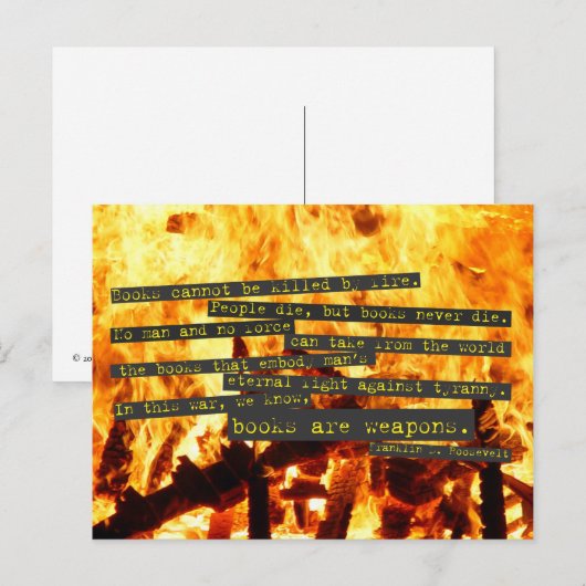 Bücher sind Waffen Postkarte (Vorne/Hinten)
