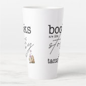 Bücher sind wie Story Tacos Milchtasse (Vorderseite)