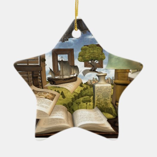 Bücher sind Wissen! Keramikornament (Vorne)