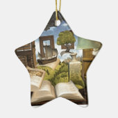 Bücher sind Wissen! Keramikornament (Links)