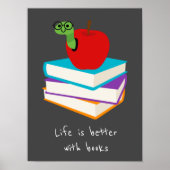 Bücher Slogan Klasse oder Bibliothek Kinderzimmer Poster (Vorne)