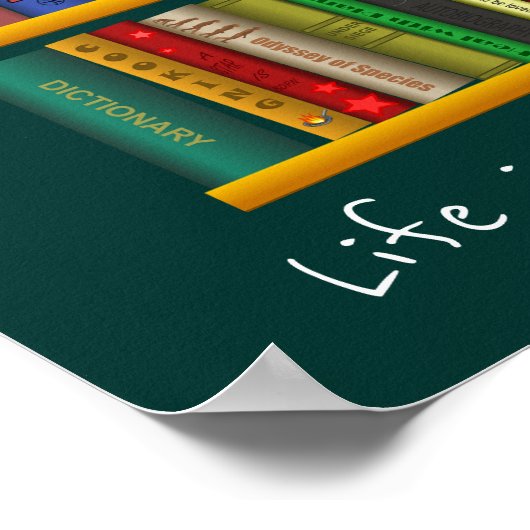 Bücher Slogan Klasse oder Bibliothek Kinderzimmer Poster (Ecke)