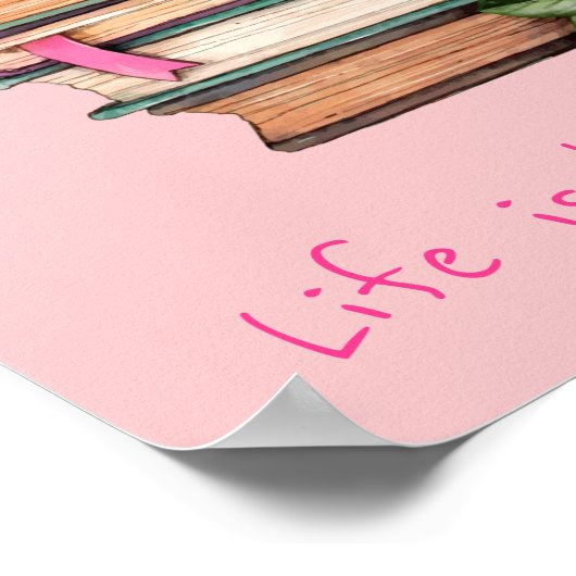 Bücher Slogan Klasse oder Bibliothek Kinderzimmer  Poster (Ecke)