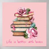 Bücher Slogan Klasse oder Bibliothek Kinderzimmer  Poster (Vorne)
