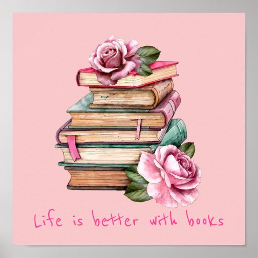 Bücher Slogan Klasse oder Bibliothek Kinderzimmer Poster (Vorne)